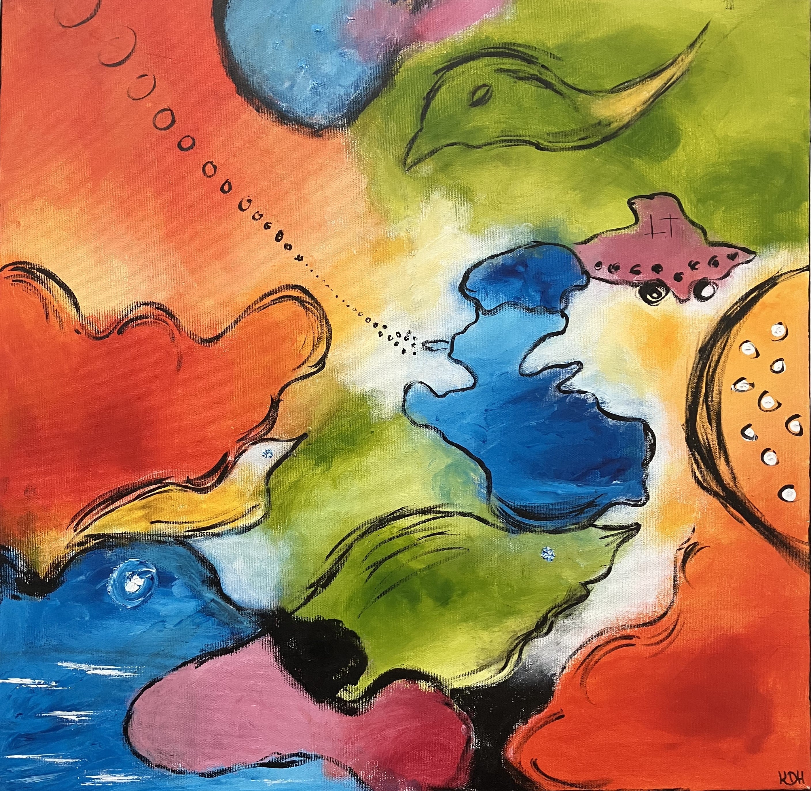 Pris kr. 2.500, 60 x 60 cm uden ramme